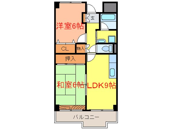 美杜里ハイム１号館の物件間取画像